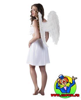Ailes d'ange en plumes blanches - Taille moyenne