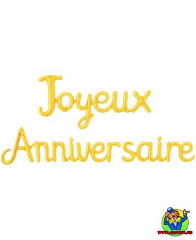 Ballon aluminium Joyeux Anniversaire or - Vue 1