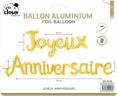 Ballon aluminium Joyeux Anniversaire or autre image 1