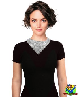 Bandana bijou métallisé argent - Vue 1