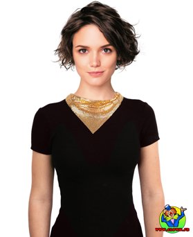 Bandana bijou métallisé doré - Vue 1