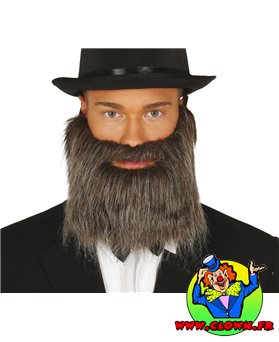 Barbe et moustache gris avec bande élastique