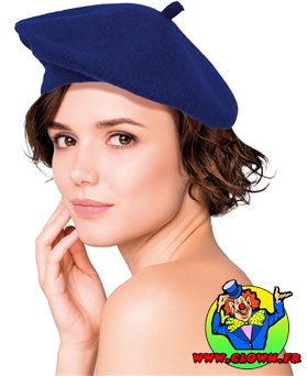 Beret basque bleu luxe