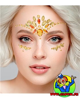 Bijoux visage diamants jaune