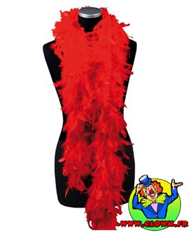 Boa à plumes rouges pour déguisement Halloween