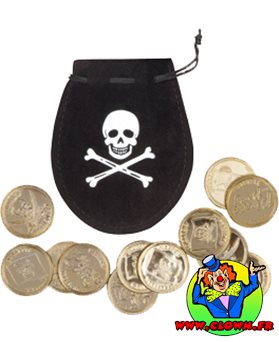 Bourse de pirate avec pièces