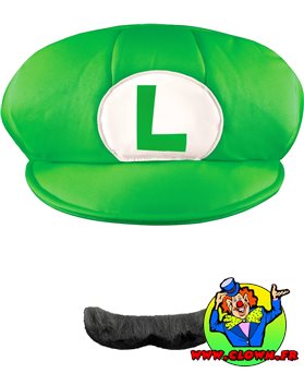 Casquette et Moustache Luigi™ Adulte