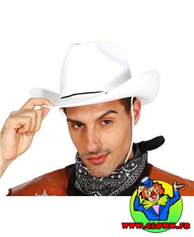 Chapeau cowboy feutre blanc