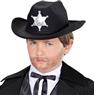 Chapeau de cow-boy noir realiste avec étoile de sheriff autre image 1