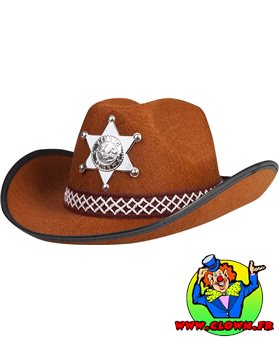 Chapeau enfant Sheriff junior brun