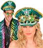 Chapeau festival avec pointes bijoux et lunettes kaléidoscopiques avec pointes paillettes vert autre image 3