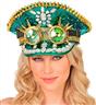 Chapeau festival avec pointes bijoux et lunettes kaléidoscopiques avec pointes paillettes vert autre image 4