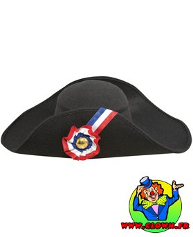 Chapeau imitation laine Napoléon adulte noir