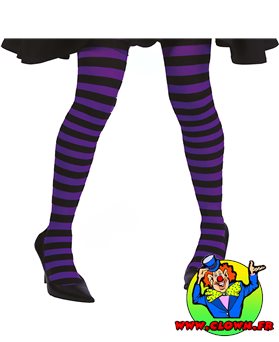 Collants rayés noirs