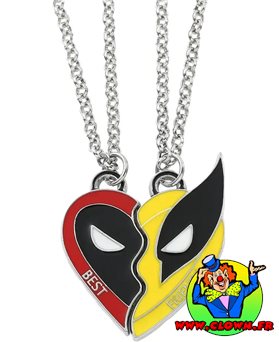 Collier Dead pool et Wolverine