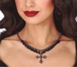 Collier croix avec pierres noires autre image 0