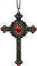 Collier croix gothique gemmes rouges autre image 0