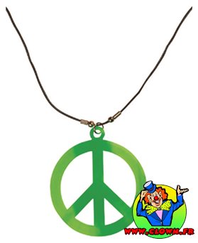 Collier hippie peace and love fluorescent