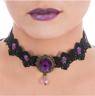 Collier ras de cou dentelle gothique violet autre image 0