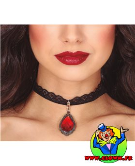 Collier ras du cou avec rubis