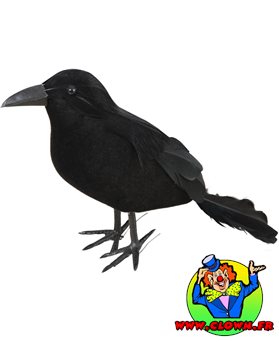 Corbeau en Plumes Noires - Décoration Horreur Halloween