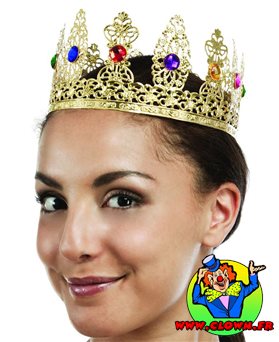 Couronne de reine "luxe" métal or