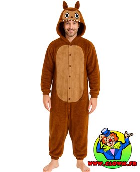 Déguisement Lulu monster pyjama brun homme