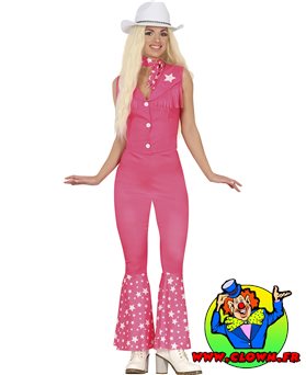 Déguisement Pink Country Girl Barbie Années 70 Disco pour Femme