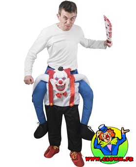 Déguisement assis sur clown terrifiant
