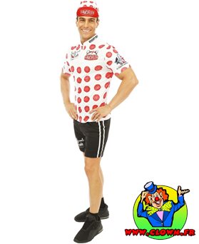 Déguisement cycliste Sauciflex, blanc, rouge