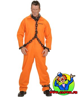 Déguisement de detenu prisonnier orange