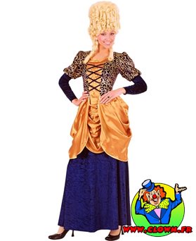 Déguisement de marquise de velours bleu