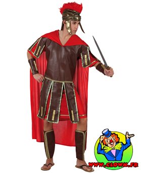 Déguisement guerrier romain rouge adulte