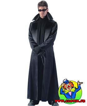 Déguisement manteau matrix long noir homme