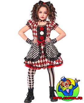 Déguisement poupée arlequin enfant - Vue 1