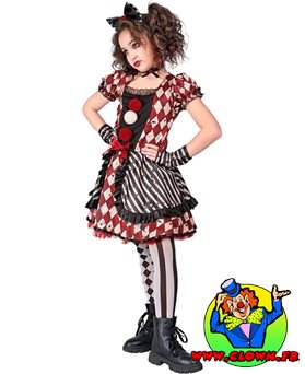 Déguisement poupée arlequin enfant - Vue 2