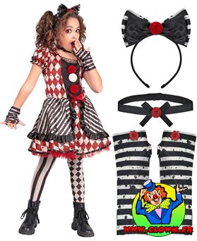 Déguisement poupée arlequin enfant - Vue 3