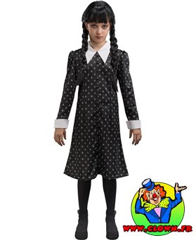 Déguisement robe noire à motifs mercredi