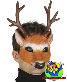 Demi-masque cerf renne en mousse pour fête