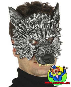 Demi-masque de loup pour costumes et fêtes