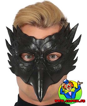 Demi-masque hibou noir