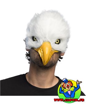 Demi-masque peluche Aigle blanc