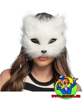 Demi-masque peluche Chat blanc