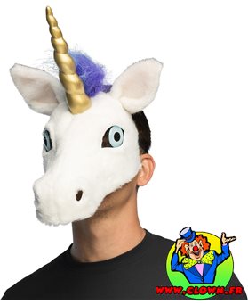 Demi-masque peluche Licorne