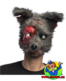 Demi-masque peluche Loup-garou ensanglanté - Vue 1