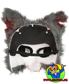 Demi-masque peluche Loup-garou ensanglanté - Vue 4