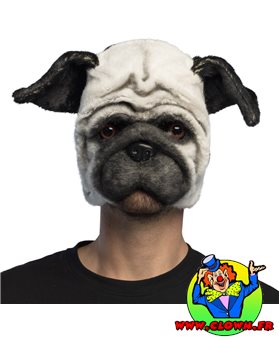 Demi-masque peluche chien Pug
