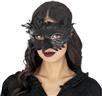 Demi masque avec plumes simili cuir corbeau autre image 1