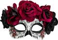 Dia de los muertos masque avec roses noires et bourgognes autre image 0