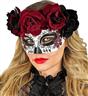 Dia de los muertos masque avec roses noires et bourgognes autre image 1